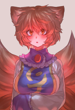 :o big_breasts blonde_hair blue_clothing blue_tabard blush breasts clothed clothed_female clothed_humanoid clothing eye_through_hair eyebrow_through_hair eyebrows female hair long_sleeves looking_at_viewer multi_tail open_mouth orange_eyes short_hair simple_background solo tabard tail translucent translucent_hair white_background white_clothing yellow_tail masanaga_(tsukasa) touhou ran_yakumo animal_humanoid canid canid_humanoid canine canine_humanoid fox_humanoid humanoid mammal mammal_humanoid 2017 half-length_portrait hi_res portrait