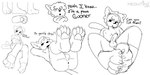 4_toes anthro anus balls blush butt claws crossed_arms dialogue feet foot_fetish foot_focus foreskin genitals hands_behind_head humanoid_genitalia humanoid_penis looking_at_viewer looking_away lying male nipples nude pawpads paws penis pubes raised_foot shy sitting slightly_chubby soles solo talking_to_viewer text toe_claws toes meowtinz louis_(meowtinz) domestic_cat felid feline felis mammal 2025 2:1 absurd_res black_and_white digital_media_(artwork) english_text hi_res monochrome multiple_scenes sketch