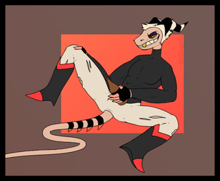 alcohol anthro beer beer_bottle beverage black_border boots border bottle bottomwear clothed clothed_anthro clothed_male clothing container facial_hair fingerless_gloves footwear fully_clothed fully_clothed_anthro fully_clothed_male gloves grin hair hand_on_leg hand_on_thigh handwear holding_object horn looking_down male markings mustache naughty_face pants sharp_teeth shirt shoes short_hair sitting smile solo spread_legs spreading striped_markings striped_tail stripes stubble tail tail_markings teeth three-quarter_view topwear torn_bottomwear torn_clothing torn_pants white_hair yellow_eyes conditional_dnp electricpants138456 hellaverse helluva_boss striker_(helluva_boss) demon imp 2023 colored digital_drawing_(artwork) digital_media_(artwork)