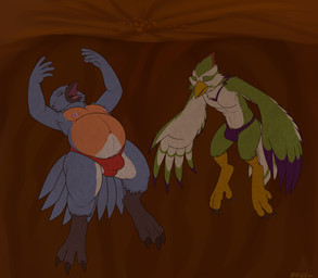 anthro asphyxiation bad_end balls bulge clothing death detailed_bulge drowning duo genitals male muscular muscular_male overweight overweight_male penis penis_base quicksand snuff underwear may825 nintendo the_legend_of_zelda mitri_(izzyderg) neptune_mereaux avian bird bluebird eastern_bluebird oscine passerine rito thrush_(bird) absurd_res hi_res