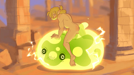 anal anal_penetration balls big_butt black_sclera blonde_hair blush butt curling_toes desert duo electricity electrostimulation feet genitals green_body green_eyes hair humanoid_penetrated humanoid_penetrating male male_on_top male_penetrated male_penetrating not_furry nude on_top outside penetration penis penis_in_slime ponytail pupils ruins slime_in_ass slime_sex tan_balls tan_body tan_penis tan_skin thrusting luckylui sweetcockatrice nintendo the_legend_of_zelda link chuchu goo_creature humanoid hylian slime_(blob) 16:9 2025 2d_animation animated loop widescreen