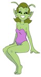 2022 2_antennae alien alien_humanoid antennae_(anatomy) bare_shoulders barefoot bent_legs big_ears big_mouth_(anatomy) biped black_eyebrows black_sclera breasts cleavage clothed clothed_female clothed_humanoid clothing curved_eyebrows dbaru digital_drawing_(artwork) digital_media_(artwork) ear_piercing ear_ring eyebrows feet female fingers full-length_portrait green_antennae green_body green_ears green_eyes green_hair green_skin hair hi_res humanoid humanoid_feet humanoid_hands iris kid_cosmic light_body light_ears light_skin looking_at_viewer mature_female mature_humanoid medium_breasts medium_hair monotone_body monotone_clothing monotone_hair monotone_skin monotone_swimwear mrs._plexman no_pupils noseless not_furry one-piece_swimsuit piercing pinup plantigrade portrait pose purple_clothing purple_swimwear ring_piercing simple_background sitting slightly_chubby slightly_chubby_female slightly_chubby_humanoid smile smiling_at_viewer solo swimwear thin_eyebrows three-quarter_view toes white_background