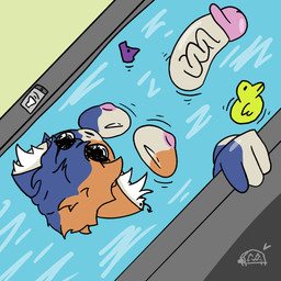 anthro bath bathing breasts crossgender ear_piercing ear_tuft ftg_crossgender fti_crossgender genitals gynomorph intersex nipples partially_submerged penis piercing rubber_duck solo tuft happilytoasted epic_games fortnite meow_skulls domestic_cat felid feline felis mammal 1:1 absurd_res hi_res