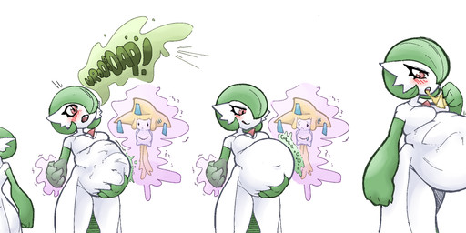 after_vore belly big_belly breasts death female female_pred green_hair group hair overweight red_eyes simple_background size_difference vore white_background white_body fourofour nightmarebros nintendo pokemon celebi gardevoir generation_2_pokemon generation_3_pokemon generation_5_pokemon jirachi legendary_pokemon pokemon_(species) victini 2025 absurd_res hi_res sequence