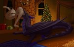 anthro christmas_tree duo female feral fur holidays oral_vore plant purple_body purple_scales scales tail tail_mouth tree unusual_anatomy unusual_tail vore white_body white_fur wings lemurlemurovich christmas mythology basilic_(character) ayakashi dragon mythological_creature mythological_scalie scalie