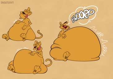 anthro belly belly_expansion belly_inflation big_belly bloated burping expansion fur huge_belly inflation male open_mouth rumbling_stomach solo stuffing tongue tongue_out yellow_body yellow_fur snoutenvy looney_tunes warner_brothers pete_puma cougar felid feline mammal hi_res