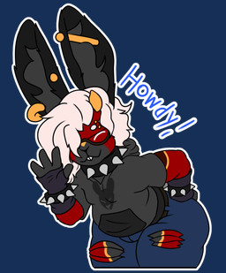 anthro blue_eyes butt chibi ear_piercing emote eyebrow_piercing eyewear facial_piercing freckled_butt freckled_face freckles glasses glowing glowing_eyes hair male piercing short_hair simple_background simple_coloring size_difference slime smaller_male smile smiling_at_viewer sticker text wearing_glasses white_hair cherryterror jack_the_mimic goo_creature lagomorph mammal 2025 alpha_channel english_text hi_res