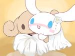 :3 anthro blue_eyes blush bodily_fluids bow_(feature) bow_tie bride brown_eyes clothed clothing crossdressing duo embarrassed flower fur groom long_ears male male/male plant rose_(flower) simple_background sweat wedding white_body white_fur yellow_body yellow_fur happy27ruko2 cinnamoroll sanrio cinnamon_(cinnamoroll) espresso_(cinnamoroll) canid canine canis domestic_dog mammal