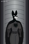 2010 2:3 anthro belt canid canine cape clothing copyright_symbol digital_media_(artwork) fox gloves handwear male mammal nightfox_(satsumalord) satsumalord solo superhero superhero_costume symbol