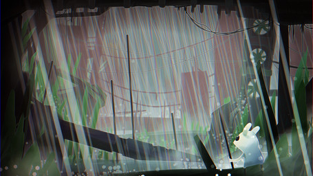 ambiguous_gender building detailed_background feral fog fur monotone_body monotone_fur monotone_tail moon night nude outside raining sky solo tail white_body white_ears white_fur goduu rain_world videocult survivor_(rain_world) slugcat 16:9 digital_media_(artwork) hi_res wallpaper widescreen