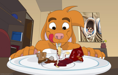 anthro balls food genitals hungry ketchup licking licking_lips licking_own_lips macro male micro nude_male penis sauce size_difference snack tongue tongue_out doggydog doggydog_(character) jax_(sugarpunk) australian_possum canid canine canis domestic_dog mammal marsupial petaurid sugar_glider 2022 absurd_res digital_media_(artwork) hi_res