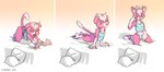 5_fingers anthro bed bedding blanket bodily_fluids butt female fingers furniture hair morning multiple_poses pillow pose rubbing_eye solo stretching tail tears teeth waking_up gerovort nintendo star_fox katt_monroe domestic_cat felid feline felis mammal 2020 digital_media_(artwork) hi_res