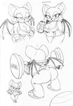 anthro barbell barbell_squats beverage_can big_breasts bodily_fluids breasts clothing dumbbell exercise female gloves handwear hashtag looking_at_viewer solo squats sweat text weightlifting weights wings workout omegasunburst sega sonic_the_hedgehog_(series) rouge_the_bat bat mammal 2022 english_text greyscale hi_res monochrome