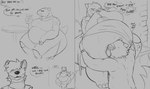 alcohol anthro belly_fetish belly_kiss beverage deep_navel duo face_in_belly female head_in_navel licking male male/female navel navel_fetish navel_lick overweight overweight_female text tongue evergreenplate nastii greta_(evergreenplate) ankylosaurian ankylosaurid ankylosaurus dinosaur hyena mammal ornithischian prehistoric_species reptile scalie thyreophoran english_text hi_res monochrome