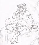 anthro male simple_background skinny solo vanshart veny_wolf canid canine canis mammal wolf hi_res