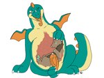 ambiguous_gender belly belly_overhang belly_rub bodily_fluids breath duo erection feral genital_fluids inside_stomach internal male panting precum size_difference vore x-ray_view yasuno mythology bear dragon mammal mythological_creature mythological_scalie scalie