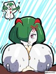 3:4 :>= areola big_areola big_breasts bodily_fluids breast_play breasts cum cum_from_nose cum_in_mouth cum_in_nose cum_inside dark_body dark_skin duo excessive_cum excessive_genital_fluids female first_person_view gardevoir generation_3_pokemon genital_fluids hi_res huge_areola huge_breasts human humanoid interspecies kirlia kuruman07 male male/female mammal nintendo pokemon pokemon_(species) pokephilia pov_blowjob sex simple_background titfuck
