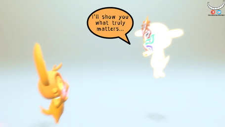 anthro black_eyes duo floating fur glistening glistening_body glistening_fur male multi_eye orange_body orange_ears orange_fur orange_tail shirt_collar side_view simple_background speech_bubble standing tail text white_background yellow_body yellow_ears yellow_fur yellow_sclera yellow_tail thecheshireguy chikn_nuggit chikn_nuggit_(chikn_nuggit) chikn_nuggit_(true_form) onyn_ring_(chikn_nuggit) bat canid canine canis deity domestic_dog eastern_red_bat mammal 16:9 2025 3d_(artwork) artist_name digital_media_(artwork) english_text hi_res source_filmmaker_(artwork) widescreen