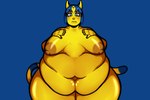 5_fingers anthro areola belly big_areola big_belly big_breasts blue_background blue_hair blue_tail breasts erect_nipples female fingers front_view frowning_at_viewer fur hair hand_on_chest huge_areola huge_belly huge_breasts huge_thighs hyper hyper_belly hyper_thighs markings morbidly_obese morbidly_obese_anthro morbidly_obese_female navel nipples nude nude_anthro nude_female obese obese_anthro obese_female overweight overweight_anthro overweight_female simple_background solo standing striped_markings striped_tail stripes tail tail_markings thick_thighs uraeus yellow_body yellow_fur yellow_tail milun animal_crossing nintendo ankha_(animal_crossing) domestic_cat felid feline felis mammal 2021 3:2 digital_media_(artwork) hi_res