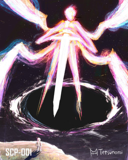 4_wings ambiguous_gender biped black_background dirt duo faceless_ambiguous faceless_character featureless_face featureless_feet feet floating glowing glowing_wings grass green_grass holding_melee_weapon holding_object holding_sword holding_weapon humanoid_focus logo looking_down looking_down_at_another looking_up_at_another macro melee_weapon multi_wing plant portal scp-001 shadow simple_background small_feet solo_focus spacesuit sword text weapon white_body white_glow white_spacesuit white_text white_wings wings yellow_grass tetsunomi scp_foundation scptober scp-001_(the_gate_guardian) angel human humanoid mammal winged_humanoid 2025 4:5 artist_logo artist_name character_name colored detailed digital_media_(artwork) digital_painting_(artwork) english_description hi_res painting_(artwork) shaded