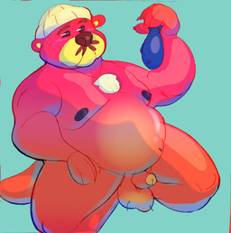 anthro belly big_belly blue_background clothing genitals hat headgear headwear male moobs nipples overweight overweight_male penis simple_background small_penis solo junemutt animal_crossing nintendo pascal_(animal_crossing) mammal mustelid otter 2024 hi_res