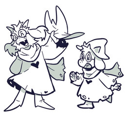 anthro clothed clothing fully_clothed fur hat headgear headwear heart_symbol male scarf smile solo pigeonary deltarune undertale_(series) ralsei bovid caprine darkner goat mammal 2021 monochrome