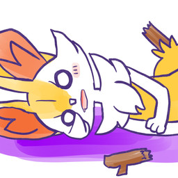 ambiguous_anthro ambiguous_gender anthro biped blush blush_stickers bodily_fluids broken_object disaster drooling empty_eyes front_view looking_at_viewer lying object_in_tail on_side open_mouth saliva shocked simple_background solo stick stick_in_tail tail tragedy traumatized annyui0611 nintendo pokemon braixen canid generation_6_pokemon mammal pokemon_(species) 1:1 2024 bust_portrait digital_drawing_(artwork) digital_media_(artwork) hi_res japanese_description portrait translated_description
