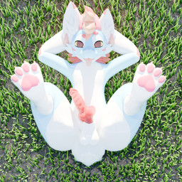 animal_genitalia animal_penis anthro balls blue_body blue_fur blue_hair claws digitigrade erection fingers fluffy fluffy_ears fluffy_hair fur genitals hair looking_at_viewer male multicolored_body multicolored_fur nude penis red_hair simple_background solo tail tongue tongue_out vibincane9 mythology fluffypawz goobastera mythological_creature 1:1 3d_(artwork) blender_(artwork) digital_media_(artwork)