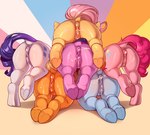 after_sex animal_genitalia animal_pussy applejack_(mlp) big_butt blue_body blue_fur bodily_fluids butt cum cum_in_ass cum_in_pussy cum_inside cum_on_anus cum_on_butt cum_on_perineum cum_on_pussy cutie_mark earth_pony equid equine equine_genitalia equine_pussy female feral fluttershy_(mlp) friendship_is_magic fur genital_fluids genitals group hasbro hi_res hooves horn horse mammal mane_six_(mlp) minekoo2 my_little_pony mythological_creature mythological_equine mythology orange_body orange_fur pegasus perineum pink_body pink_fur pink_tail pinkie_pie_(mlp) pony presenting presenting_hindquarters purple_body purple_fur purple_tail pussy rainbow_dash_(mlp) rarity_(mlp) rear_view tail thick_thighs twilight_sparkle_(mlp) unicorn white_body white_fur wings yellow_body yellow_fur