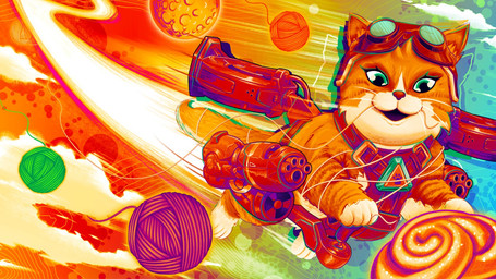 ball_of_yarn eyewear eyewear_on_head female feral fur goggles goggles_on_head harness jet_pack open_mouth orange_body orange_fur pink_nose solo tail whiskers white_body white_fur yarn doaly blizzard_entertainment overwatch fika_(overwatch) domestic_cat felid feline felis mammal hi_res
