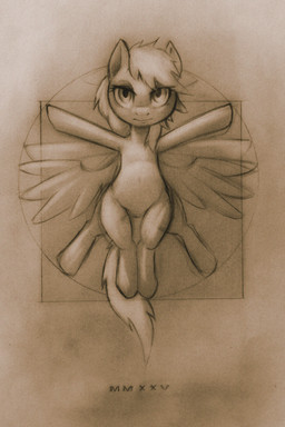 abstract_background feathered_wings feathers female feral front_view hair pose roman_numeral solo spread_legs spread_wings spreading wings darkdoomer friendship_is_magic hasbro my_little_pony mythology vitruvian_man fan_character equid equine mammal mythological_creature mythological_equine pegasus 2:3 greyscale hi_res inspired_by_formal_art monochrome