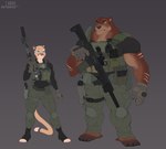 2024 anthro assault_rifle athletic athletic_female bear brown_bear bulletproof_vest cougar duo felid feline female grizzly_bear gun gus_(grizzlygus) hi_res kodiak_bear law_enforcement male male/female mammal muscular muscular_male police ranged_weapon rifle size_difference special_forces stoopix swat tactical_gear ursine valerie_(grizzlygus) weapon