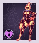 breasts collar female fire fire_body grey_background hand_on_hip looking_at_viewer orange_body purple_background red_body simple_background solo thick_thighs wide_hips averag3artist ben_10 cartoon_network chaquetrix heatblast alien alien_humanoid elemental_creature elemental_humanoid fire_creature fire_humanoid humanoid pyronite absurd_res hi_res