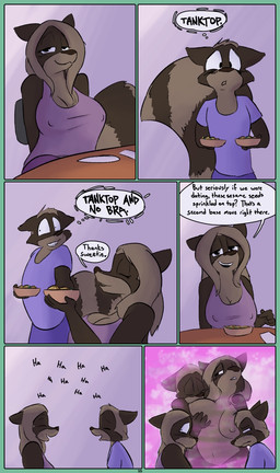 anthro bedroom_eyes big_breasts breast_play breasts cleavage clothed clothing dialogue duo female flirting huge_breasts incestuous_fantasy kiss_on_breast kissing male male/female narrowed_eyes nipple_outline seductive shirt tank_top text topwear dirty_bunny marissa_keys tommy_keys mammal procyonid raccoon comic english_text incest_(lore) incestuous_temptation_(lore) mother_(lore) mother_and_child_(lore) mother_and_son_(lore) parent_(lore) parent_and_child_(lore) parent_and_son_(lore) son_(lore)