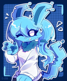 anthro blue_body blue_fur claws female fur geometric low_poly mane paws pigtails pixelated solo tongue tongue_out strawberryc208 nintendo pokemon shockwave_(liquafusion) eeveelution generation_1_pokemon jolteon pokemon_(species) absurd_res hi_res