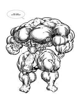 abs anthro balls belt biceps big_muscles big_pecs big_penis deltoids dialogue forced forced_growth foreskin genitals growth huge_muscles huge_pecs huge_penis hyper hyper_muscles male muscular muscular_arms muscular_calves pecs penis quads solo text trapezius vein veiny_penis setrak nintendo pokemon generation_1_pokemon machoke pokemon_(species) 4:5 black_and_white english_text hi_res monochrome