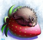 abstract_background ambiguous_gender blush feral food fruit horn plant poof sleeping smile solo strawberry conditional_dnp ratte legacy_(ratte) theta_(ratte) mammal ratteguhn ratteguhncat temperate_rainforest_ratteguhn 2016 digital_media_(artwork)