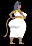 anthro armband big_breasts big_butt bracelet breasts butt clothing egyptian egyptian_clothing egyptian_headdress female jewelry looking_back side_boob simple_background smile solo transparent_background thegeckoninja artifacts_and_antiquity zed_technician_games sekhmet_(zed_technician_games) deity egyptian_god felid feline lion mammal pantherine 2022 alpha_channel hi_res