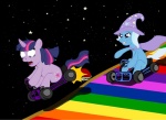 cutie_mark duo female feral fur hair horn kart multicolored_hair parody purple_body purple_fur purple_hair rainbow_road shell starry_star tail two_tone_hair uhoh vehicle tamarapeluso friendship_is_magic hasbro mario_bros mario_kart my_little_pony mythology nintendo trixie_(mlp) twilight_sparkle_(mlp) equid equine mammal mythological_creature mythological_equine unicorn crossover