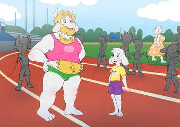 2_horns age_difference ambiguous_gender anthro anthro_focus barefoot beard big_breasts biped blonde_beard blonde_facial_hair blonde_hair blue_bottomwear blue_clothing blue_shorts body_hair bottomwear breasts bulge clothing crowd day dress duo_focus eyebrows eyes_closed facial_hair feet female female_anthro floppy_ears fur green_clothing green_dress group hair hands_on_own_hips hook horn larger_female larger_male looking_at_another lop_ears male male_anthro male_focus mature_female mature_male older_female older_male open_mouth outside overweight overweight_male pink_clothing pink_shirt pink_tank_top pink_topwear plantigrade public red_bottomwear red_clothing red_shorts shirt short_hair shorts size_difference smaller_male standing tank_top tongue topwear white_body white_fur yellow_clothing yellow_shirt yellow_topwear young young_anthro young_male younger_male galo undertale undertale_(series) asgore_dreemurr asriel_dreemurr toriel boss_monster_(undertale) bovid caprine goat human lagomorph leporid mammal mouse murid murine rabbit rodent 2025 absurd_res hi_res father_(lore) father_and_child_(lore) father_and_son_(lore) mother_(lore) mother_and_child_(lore) mother_and_father_(lore) mother_and_son_(lore) parent_(lore) parent_and_child_(lore) parent_and_son_(lore) son_(lore)