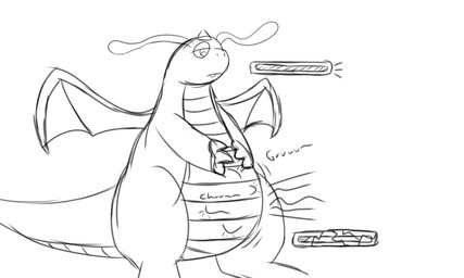 abdominal_bulge digestion digestion_noises feral fully_inside gameplay_mechanics gui health_bar holding_belly male oral_vore struggling struggling_prey vore afraidpichu nintendo pokemon dragonite generation_1_pokemon pokemon_(species) 5:3 absurd_res hi_res monochrome