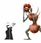 anthro breasts dessert duo fangs female food fur happy heart_symbol mature_anthro mature_female pastry pie size_difference slightly_chubby smaller_female teeth white_body white_fur wide_hips unknown_artist metroid nintendo undertale undertale_(series) mother_brain toriel alien boss_monster_(undertale) bovid brain_creature caprine mammal organ_creature crossover digital_media_(artwork)