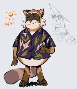 anthro brown_body candy clothing dessert duo eyes_closed eyewear food footwear fur lollipop machine male sandals shirt shoes slightly_chubby sun sunglasses text topwear peanutbou robot_dreams rascal_(robot_dreams) robot_(robot_dreams) mammal procyonid raccoon robot 2024 hi_res