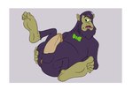 1_eye anus aroused aroused_face aroused_male balls border bow_tie butt erection fangs feet feet_up fur genitals hairy half-closed_eyes hand_on_butt humanoid_feet humanoid_genitalia humanoid_hands legs_up looking_at_viewer looking_down looking_down_at_penis lying male narrowed_eyes on_back open_mouth overweight overweight_male penis plantigrade presenting presenting_hindquarters purple_body purple_fur rounded_ears simple_background slightly_chubby slightly_chubby_male spread_anus spread_legs spreading teeth white_border bob-jiggles american_dragon:_jake_long disney disney_channel stan_lipkowski cyclops humanoid troll_(mythology) absurd_res hi_res