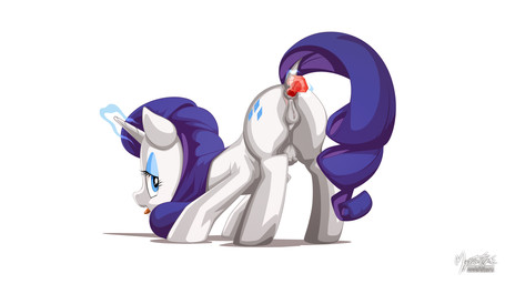 anal anal_penetration animal_genitalia animal_vulva anus ass_up blue_eyes blue_eyeshadow butt buttplug buttplug_in_ass buttplug_insertion cutie_mark equine_anus equine_genitalia equine_vulva eyeshadow female feral gem genitals hair horn jewel_buttplug leaning leaning_forward looking_back magic makeup nude object_in_ass open_mouth penetration plug_(sex_toy) plug_insertion purple_hair purple_tail sex_toy sex_toy_in_ass sex_toy_insertion simple_background solo tail teats tongue tongue_out vulva white_background white_body white_horn mysticalpha friendship_is_magic hasbro my_little_pony mythology rarity_(mlp) equid equine mammal mythological_creature mythological_equine unicorn 16:9 digital_media_(artwork) hi_res signature widescreen
