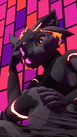 anthro bent_leg blue_nose claws female glowing grey_body heart_eyes heart_symbol looking_at_viewer smug solo lexxie_dexxie abiboi_(modeler) deuzear 3d_(artwork) 9:16 digital_media_(artwork) hi_res