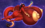 anthro big_breasts breasts earth female horn huge_breasts hyper hyper_breasts macro planet solo space lavochnica mythology dragon mythological_creature mythological_scalie scalie absurd_res hi_res