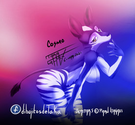 5_fingers anthro bedroom_eyes bent_over breasts brown_body brown_fur butt female fingers fur hand_on_leg humanoid_hands looking_at_viewer multicolored_body multicolored_fur narrowed_eyes nipples nude seductive solo standing striped_body striped_fur stripes two_tone_body two_tone_fur white_body white_fur taka_studio beastars cosmo_(beastars) giraffid mammal okapi 2021 hi_res signature