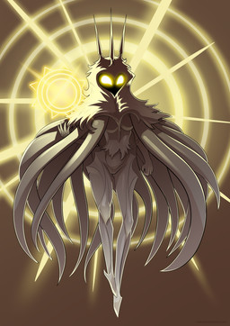 anthro breasts featureless_breasts featureless_crotch featureless_feet feet female glowing glowing_eyes non-mammal_breasts shadow_face solo yellow_eyes underpable hollow_knight_(franchise) team_cherry radiance_(hollow_knight) arthropod insect lepidopteran moth 2018 absurd_res digital_media_(artwork) hi_res