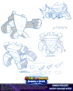 4_fingers action_pose anthro arms_bent blue_line_art clothed clothed_anthro clothed_female clothing copyright_symbol dust_cloud featureless_face female female_anthro fingers fist fist_slam front_view hair long_ears midair motion_lines muscular muscular_anthro muscular_female onomatopoeia pigtails pose rock running simple_background solo sound_effects standing symbol text thick_thighs title white_background white_body white_clothing white_hair white_wrestling_singlet wrestling_singlet fabio_pochet mario_bros mario_plus_rabbids_sparks_of_hope nintendo raving_rabbids rayman_(series) ubisoft bedrock_(mario_plus_rabbids) spark_hunter elemental_creature hybrid lagomorph mammal mineral_fauna rabbid rock_creature 2022 4:5 absurd_res artist_name colored colored_line_art colored_pencil_(artwork) concept_art crossover english_description english_text guide_lines hi_res multiple_images official_art shaded traditional_media_(artwork)
